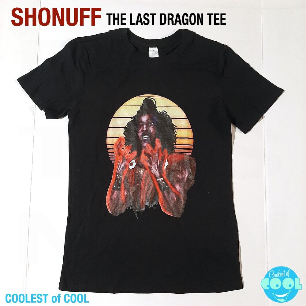 Shonuff glow T-Shirt womens size small black tee The Last Dragon movie shirt New